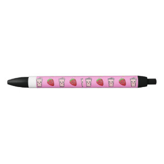 STYLO NOIR PINK KAWAII STRAWBERRY ET CHEESECAKE
