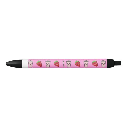 STYLO NOIR PINK KAWAII STRAWBERRY ET CHEESECAKE (Devant)
