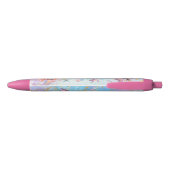 Stylo Noir Pink Purple Glitter Mermaids Add Name (Dos)