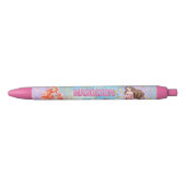 Stylo Noir Pink Purple Glitter Mermaids Add Name (Devant)