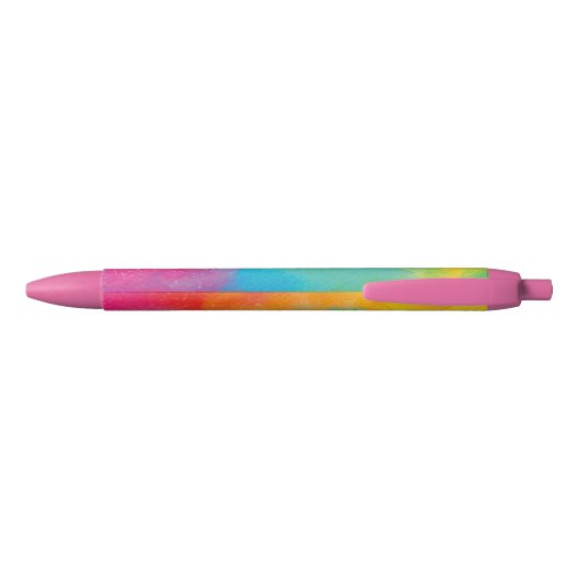 Stylo Noir Pink Rainbow Custom Name Pen (Dos)