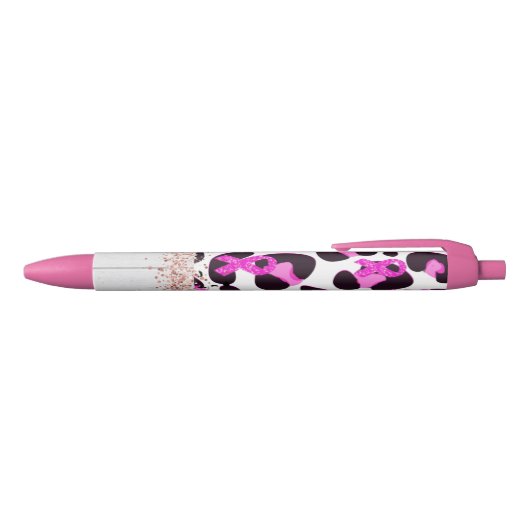 Stylo Noir Pink Ribbon Cancer du sein Sensibilisation Vache I (Haut)