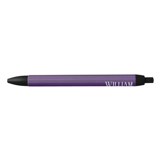 Stylo Noir Pinstripes pourpres (Devant)