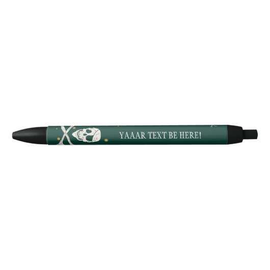 Stylo Noir Pirate Pen Crâne Crossbones (Devant)