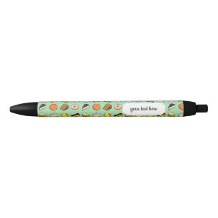 Stylo Noir Pixel Art Delicious Cakes Pattiserie Motif