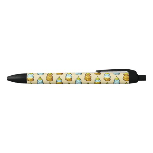 Stylo Noir Pixel Art Honey Bouteilles Motif (Haut)