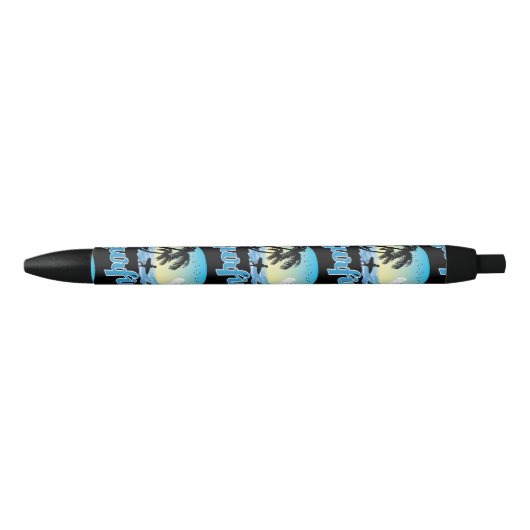Stylo Noir Plage de surf (Devant)