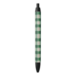 Stylo Noir Plaid à la crème verte