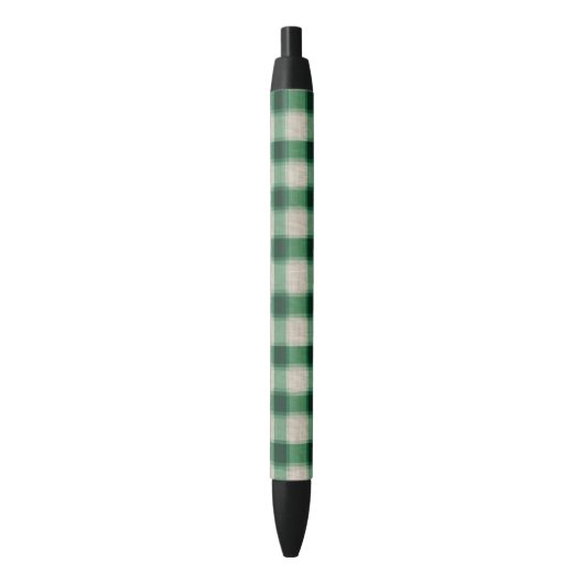 Stylo Noir Plaid à la crème verte (devant Vertical)