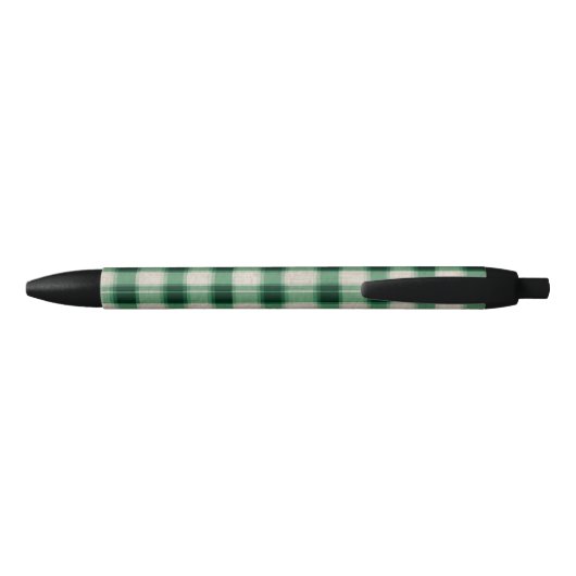 Stylo Noir Plaid à la crème verte (Dos)