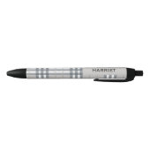 Stylo Noir Plaid Beige Highland Nom personnalisé (Bas)