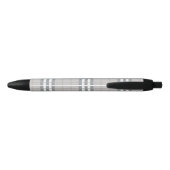 Stylo Noir Plaid Beige Highland Nom personnalisé (Dos)