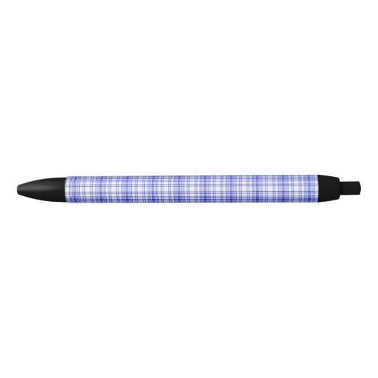 Stylo Noir Plaid blanc bleu 2 (Devant)