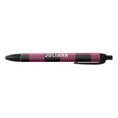 Stylo Noir Plaid de buffle rose et noir sur mesure (Bas)