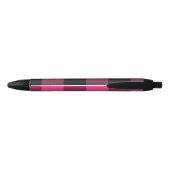 Stylo Noir Plaid de buffle rose et noir sur mesure (Dos)