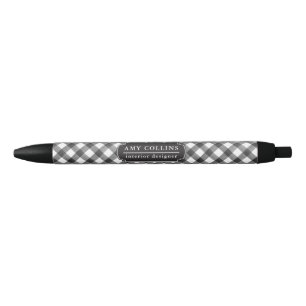 Stylo Noir Plaid de contrôle de Buffalo noir et blanc