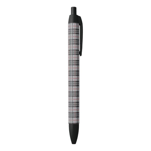 Stylo Noir Plaid de pixel dans le gris avec la rayure rouge (Bas (Vertical))