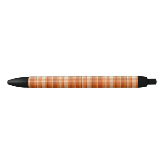 Stylo Noir Plaid orange (Devant)