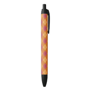 Stylo Noir Plaid polarisé dans l'orange et le rose