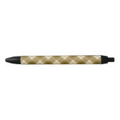 Stylo Noir Plaid polarisé en or avec la rayure verte (Devant)