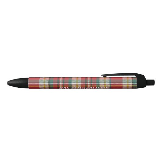 Stylo Noir Plaid Rustic Enseignant Élégant (Haut)