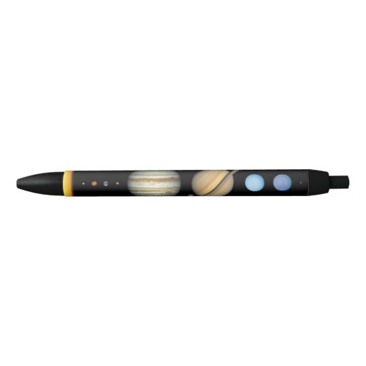 Stylo Noir Planète du système solaire (Devant)