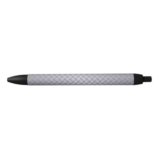 Stylo Noir Plaque de diamant gris acier (Devant)
