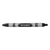 Stylo Noir Platine Parties scintillant Argent Crayon Nom pers (Devant)