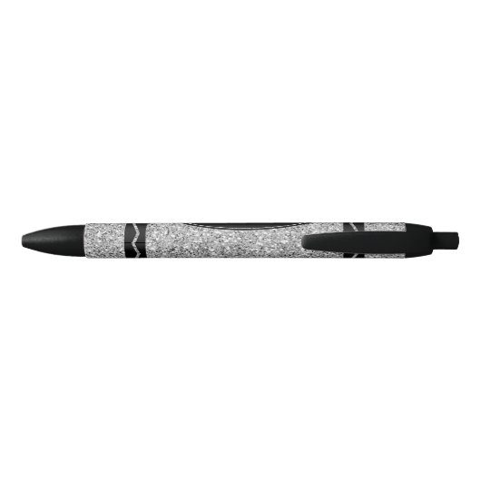 Stylo Noir Platine Parties scintillant Argent Crayon Nom pers (Dos)