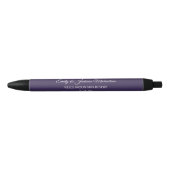 Stylo Noir Plum violet Mariage mariée Groom cadeau invité (Devant)