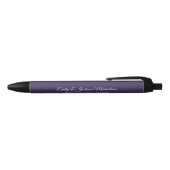 Stylo Noir Plum violet Mariage mariée Groom cadeau invité (Haut)