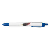 Stylo Noir Plume rouge avec pointe en or (Bas)