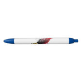 Stylo Noir Plume rouge avec pointe en or (Devant)