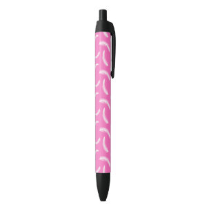 Stylo Noir Plumes blanches style bohème rose fille amérindien