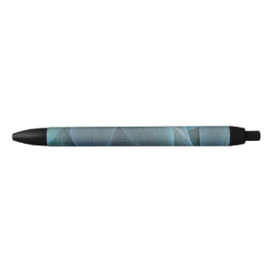 Stylo Noir Plumes bleues