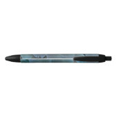 Stylo Noir Plumes bleues (Dos)