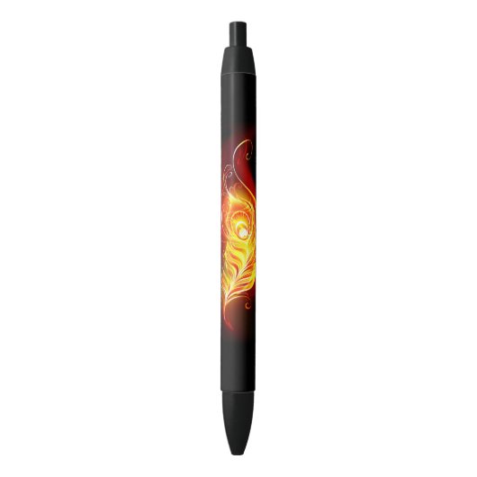 Stylo Noir Plumes de paquetage de feu (devant Vertical)