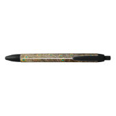 Stylo Noir Plumes de queue de paon (Dos)