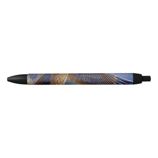 Stylo Noir Plumes d'or (Devant)