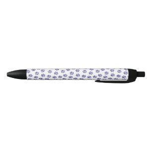 Stylo Noir Poches de Doodle, Paws de Chien, Paws Bleus de Mar