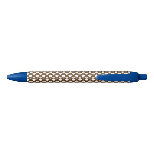 Stylo Noir Point Polka Brown et blanc monogramme (Dos)