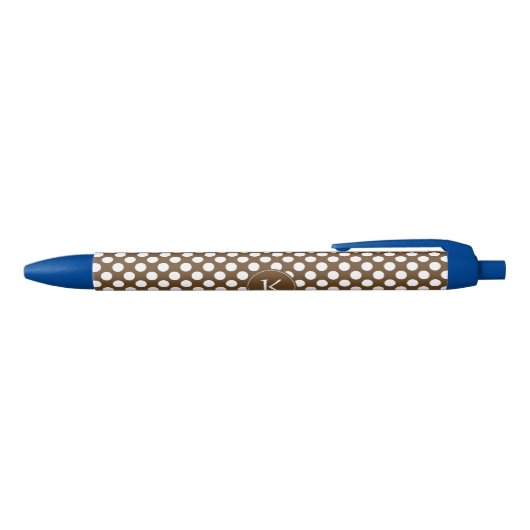 Stylo Noir Point Polka Brown et blanc monogramme (Haut)