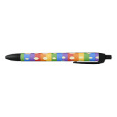 STYLO NOIR POINTS ARC-EN-CIEL RAYÉS (Bas)