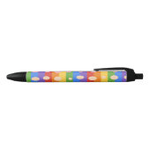 STYLO NOIR POINTS ARC-EN-CIEL RAYÉS (Haut)
