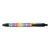 STYLO NOIR POINTS ARC-EN-CIEL RAYÉS (Dos)