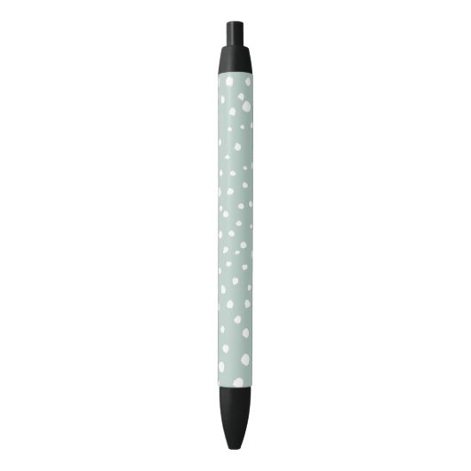 Stylo Noir Points Dalmatiens verts, Points Dalmatiens, Pots D (devant Vertical)