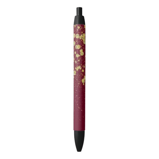 Stylo Noir Points de confettis d'or (devant Vertical)