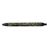 Stylo Noir Points de confettis d'or (Devant)