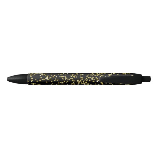 Stylo Noir Points de confettis d'or (Dos)