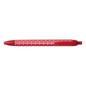 Stylo Noir Points rétro en rouge et blanc (Dos)